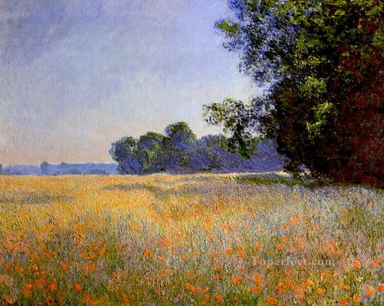 Oat and Poppy Field Claude Monet scenery Oil Paintings